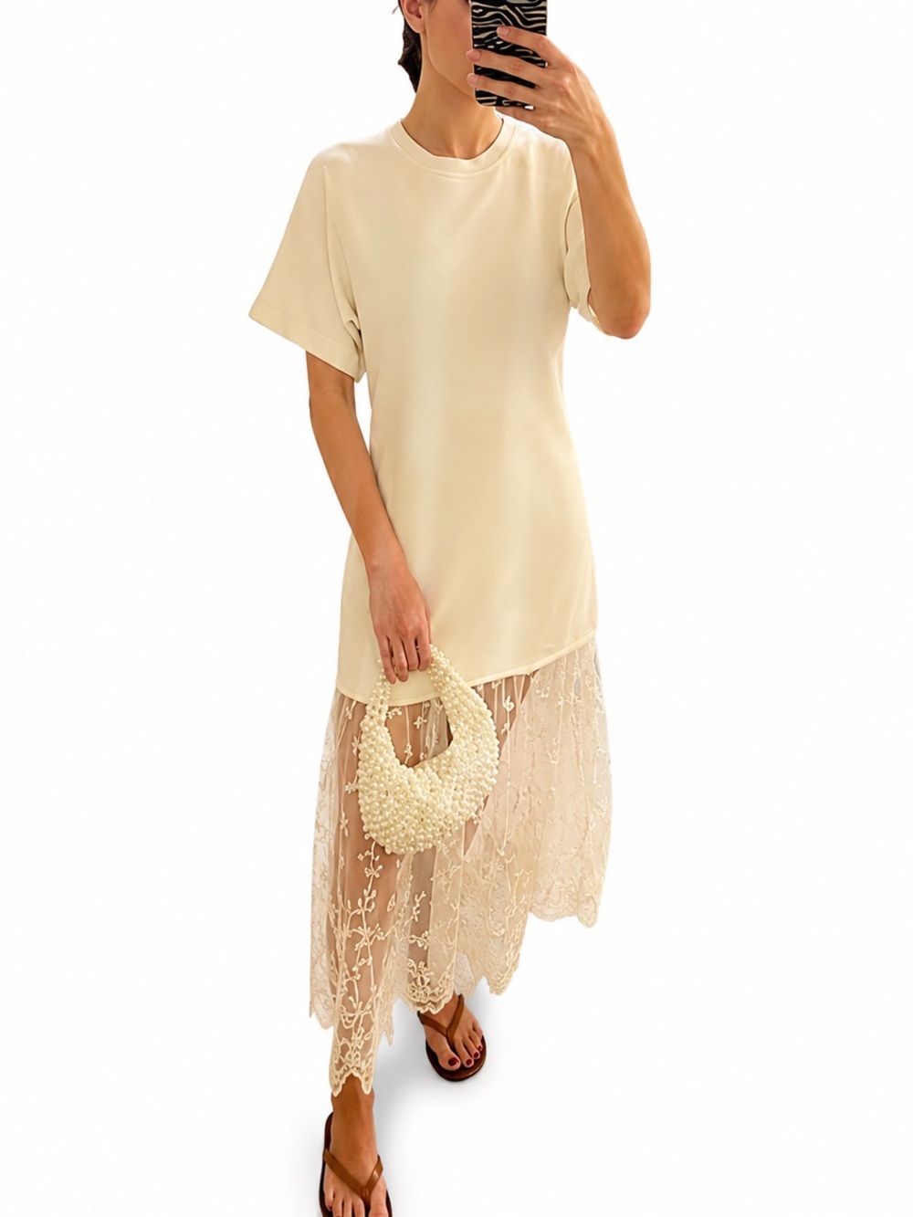 Sea Exclusive Diane Lace-Trimmed Knit Midi Dress - size S - Picture 5 of 8
